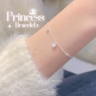 พร้อมส่ง ♡ New in 🪄 Princess ♡ (4) สร้อยข้อมือหัวใจ กำไลหัวใจมินิมอล ชุบเงินแท้92.5%
