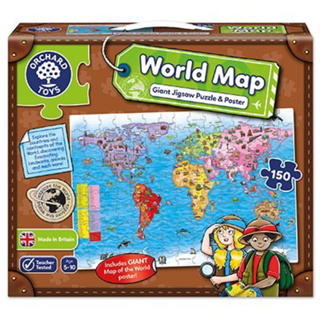 ORCHARD TOYS, World Map Puzzle and Poster จิ๊กซอว์ ชุดแผนที่โลก ลิขสิทธิ์แท้ นำเข้าจากอังกฤษ ของเล่นเด็ก 5-10 ปี🇬🇧💯