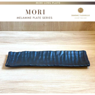 จานญี่ปุ่น Mori Long plate จานเมลามีนแท้100% จานสีดำ เนื้อMelamineอย่างดี size:32*10.2cm อุปกรณ์บนโต๊ะอาหาร
