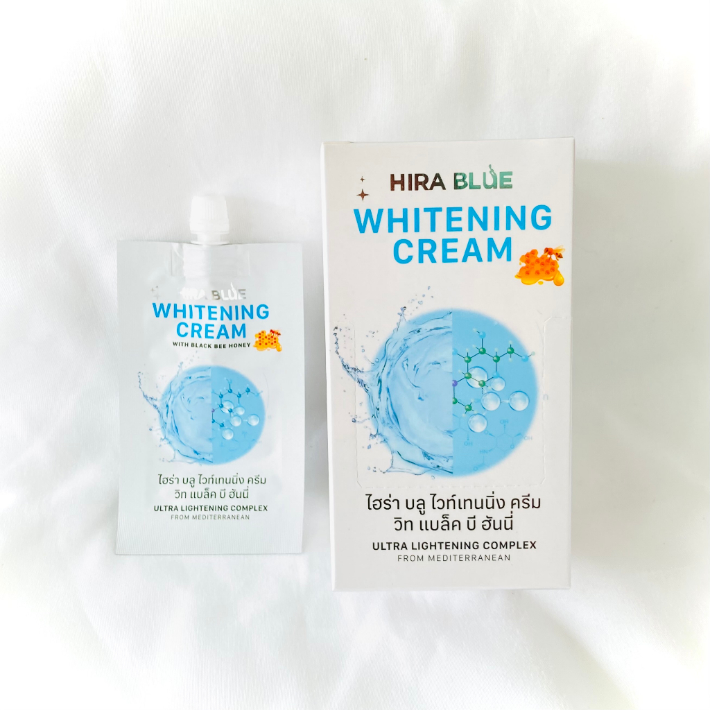 hira-blue-whitening-cream-with-black-bee-honey-7g-6-ซอง-42-0g-สูตรใหม่-แบบซอง