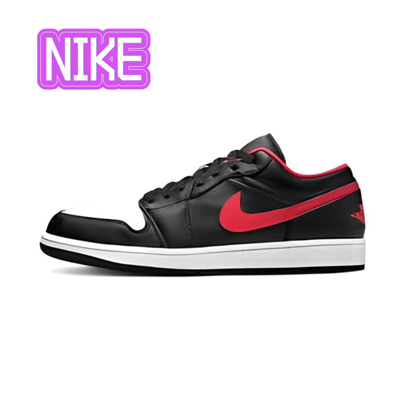 low top black and red 1s