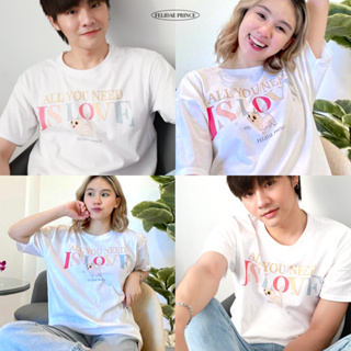 เสื้อยืดคอกลมผู้ชายและผู้หญิง ผ้า Cotton100% สกรีนลาย All you need is love