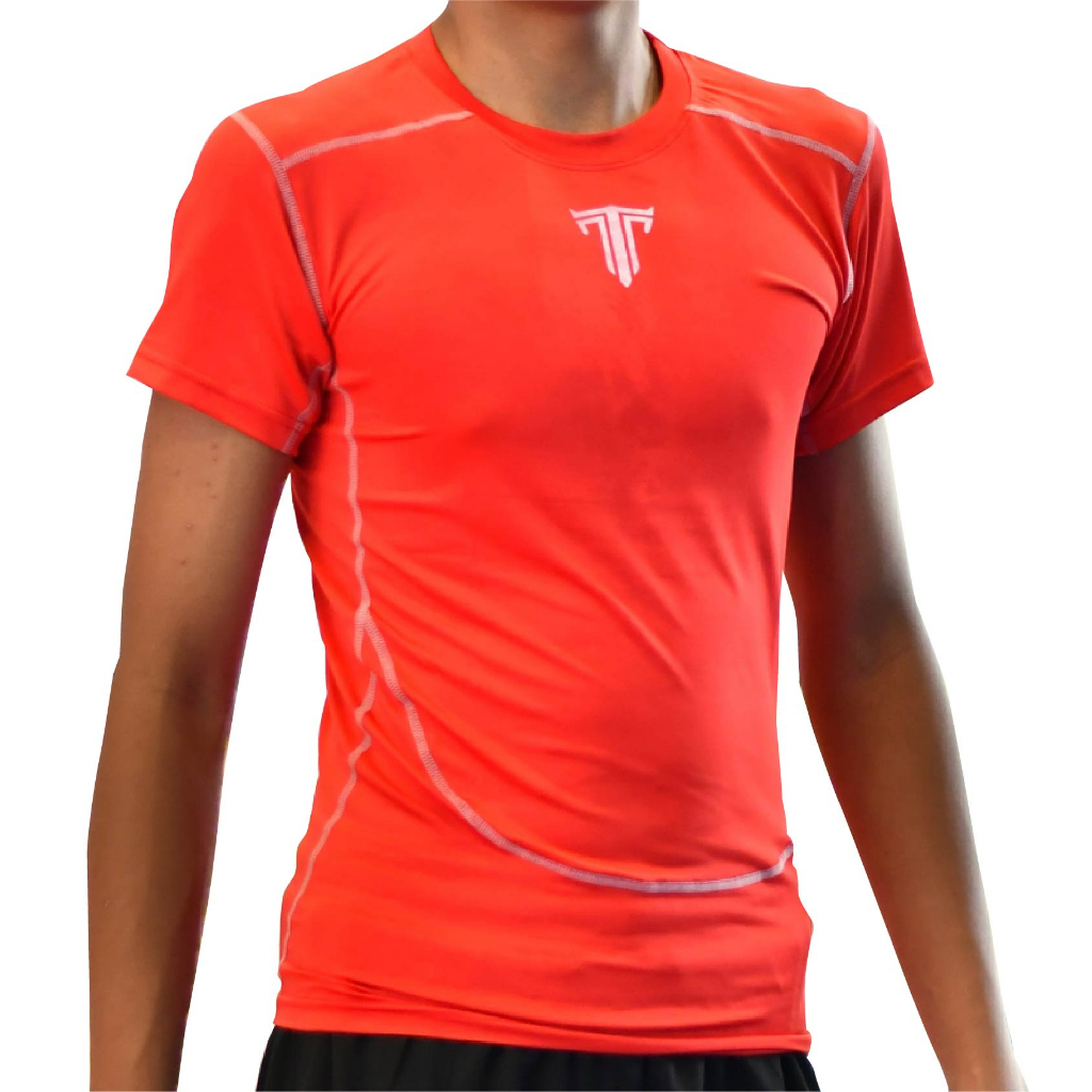 เสื้อรัดกล้ามเนื้อ แขนสั้น สีดำ / สีขาว / สีแดง THATA Cool Compression ...