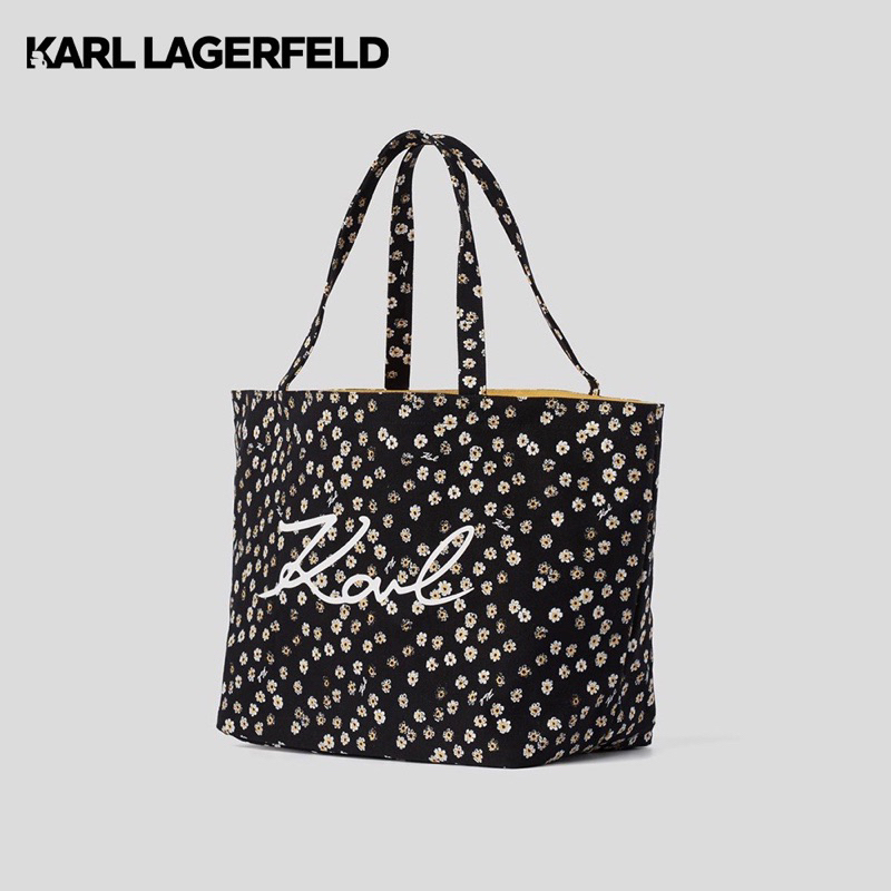pre-order-karl-lagerfeld-signature-floral-canvas-shopper-สินค้าแท้100