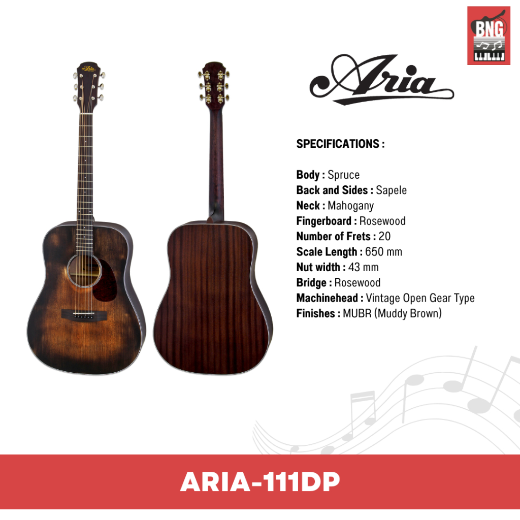 กีต้าร์โปร่ง-aria-111dp-มาแรงยอดฮิต-หน้าตาดูวินเทจ-เสียงใสคมชัด