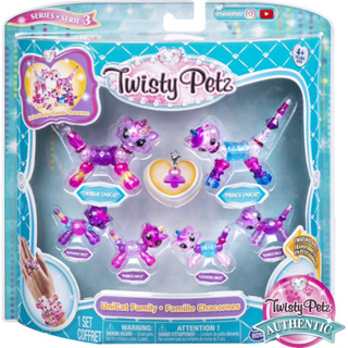 Twisty Petz, Series 3, Uni-Cat Family Pack Collectible Bracelet Set for Kids Aged 4 and Up