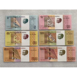 ธนบัตรรุ่นเก่าของประเทศแองโกลา 5-1000Tolarjev ปี1992-2003 ยกชุด6ใบ UNC