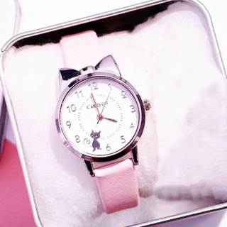 นาฬิกา นาฬิกาข้อมือ ผู้หญิงหน้าปัดสีชมพู