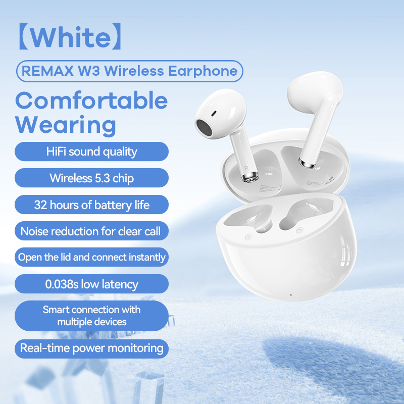 Remax CozyBuds W3 หูฟังบลูทูธ BT5.3 หูฟังบลูทูธไร้สาย หูฟังเกม การรับ ...