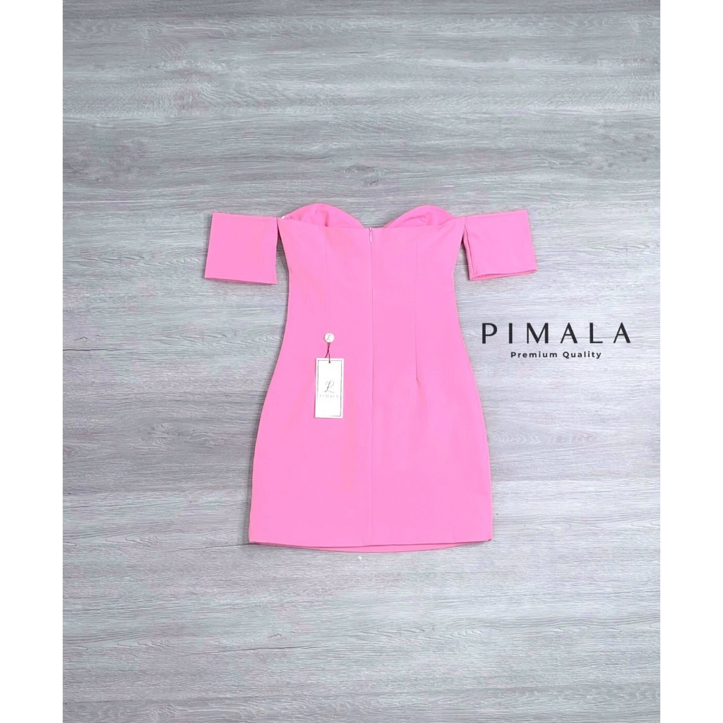 pimala-เดรสเปิดไหล่สีสดใส-เช็คสต๊อกก่อนกดสั่ง