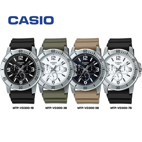 Casio Standard นาฬิกาข้อมือผู้ชาย สายซิลิโคน รุ่น MTP-VD300 (MTP-VD300 ...