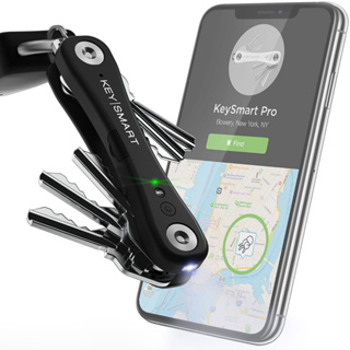 พวงกุญแจมินิมอลลิสต์ KeySmart Pro Compact Smart Trackable Key Holder LED Flashlight Tile Bluetooth Key Finder USA Import