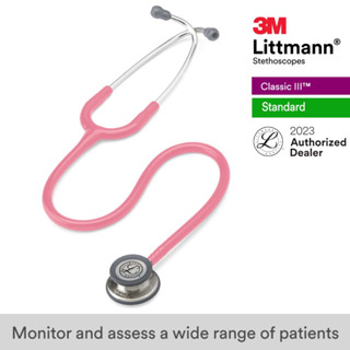 3M Littmann Classic III 27 inch, #5633 (Pearl Pink Tube, Standard-Finish Chestpiece Stainless Stem &amp; Eartubes)