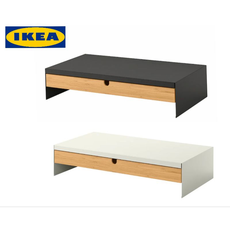 ikea-elloven-เอลโลเวน-ชั้นวางจอคอม-ชั้นวางจอคอมพร้อมลิ้นชักเก็บของ-ที่วางจอคอม-ที่วาง-monitor-มี-2-สีให้เลือก