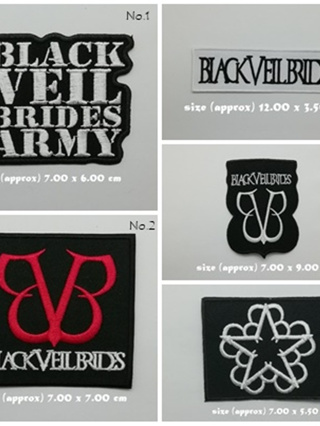 ตัวรีดติดเสื้อ Black Veil Brides อาร์มรีด อาร์มปัก ตกแต่งเสื้อผ้า หมวก กระเป๋า แจ๊คเก็ตยีนส์ Hipster Embroidered Iron On