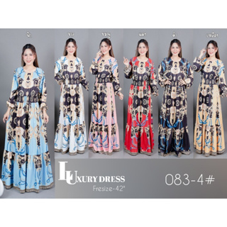 ชุดเดรส รุ่น 083-4 LUXURY DRESS ลายดอก