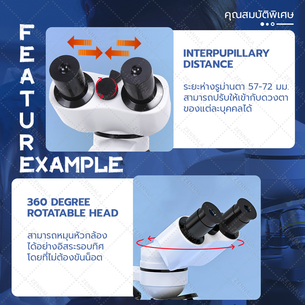 Inspy กล้องจุลทรรศน์ชีวภาพ กล้องไมโครสโคป กล้องจุลทรรศน์ สองตา 5000x ...