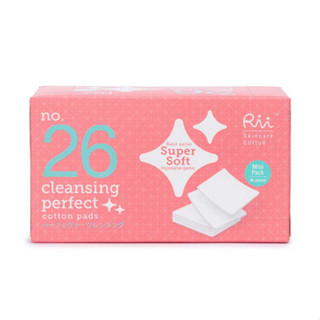 สำลีแผ่นริอิ 26 เนื้อเนียนนุ่มพิเศษ เช็ดทำความสะอาดบนใบหน้า 45 Pcs. Rii 26 Cleansing Perfect Cotton Pads