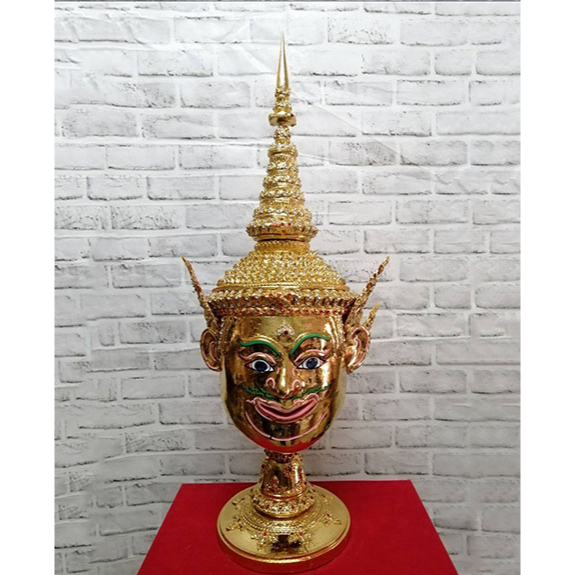 หัวโขน-รามเกียรติ์-ramayana-ban-ruk-lakshmana-head-statue-พระลักษณ์-1-1-wearable