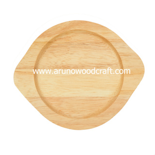 จานกลมยางพารามีมือจับ DIA 6" ( HANDLE 1") l Rubber Wood Round Plate with Handle DIA 6" ( HANDLE 1")