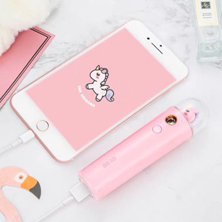 [ส่งต่อ✅สภาพดี] EMIE Nano Spray Moisturizer &amp; Power Bank 2200mAh 🦄🌈ลายม้ายูนิคอร์น✨✨