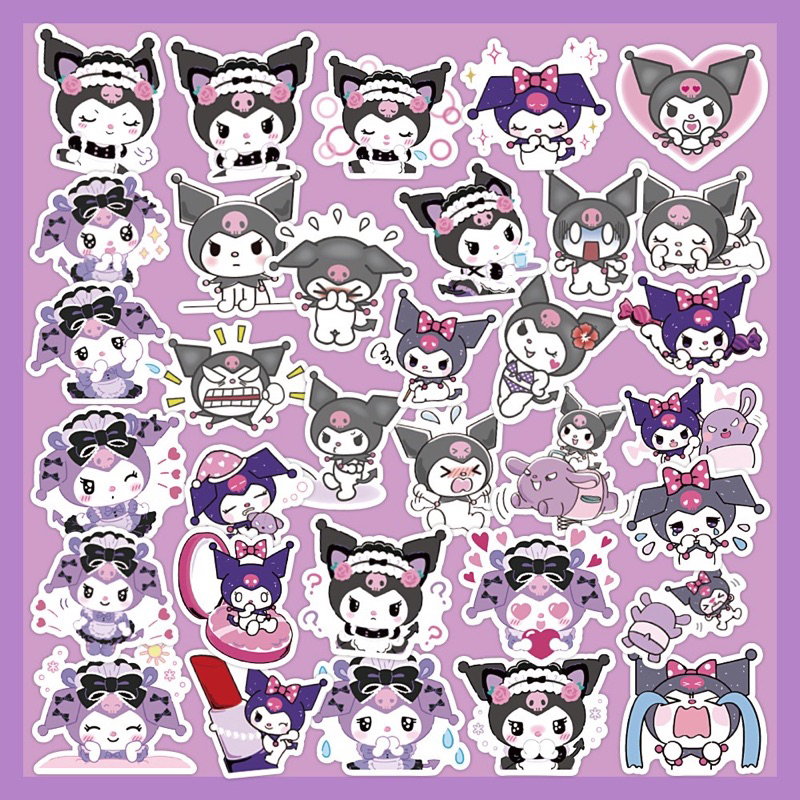 สติ๊กเกอร์-kuromi-488-คุโรมิ-60ชิ้น-ซานริโอ้-sanrio-สติ้กเกอร์-มายเม-เมโลดี้-mymelody-มายเมโลดี้-คิด-คิต-ตี้-hello-kitty