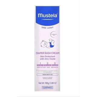 (ส่งไว) ผื่นผ้าอ้อม Mustela Baby, Diaper Rash Cream, Fragrance Free, 3.8 oz (108 g)