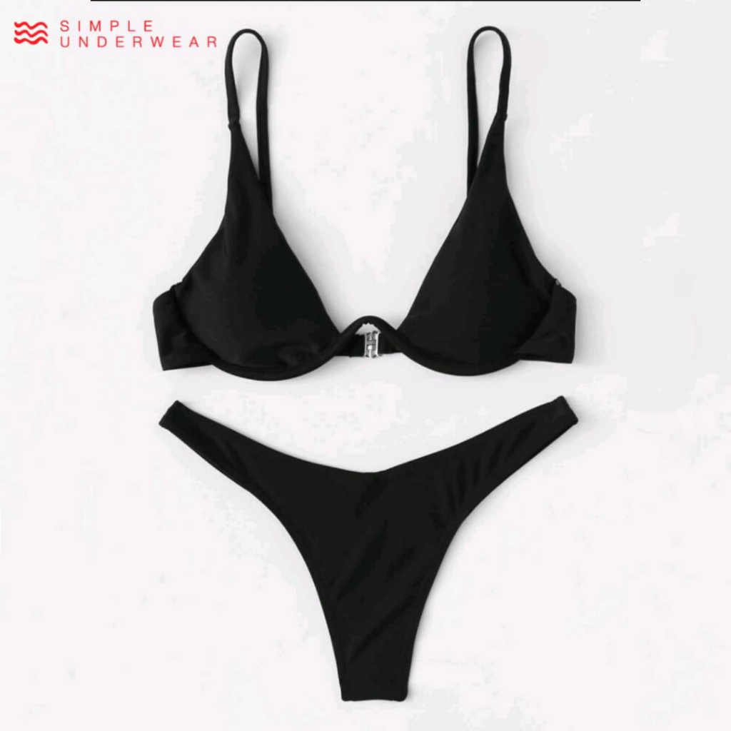 175 Simple Underwear bikini บิกินี่ ขาเว้า มีโครง | Shopee Thailand