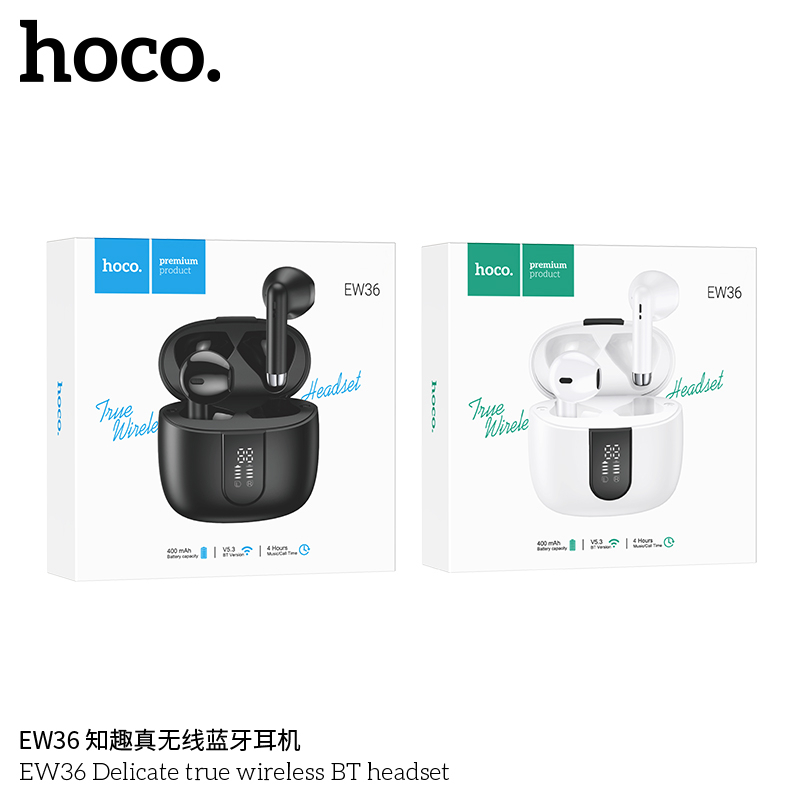 hoco-ew36-led-battery-display-true-wireless-bluetooth-5-3-earphone-หูฟังบลูทูธมีจอแสดงเปอร์เซนต์แบตเตอรี่