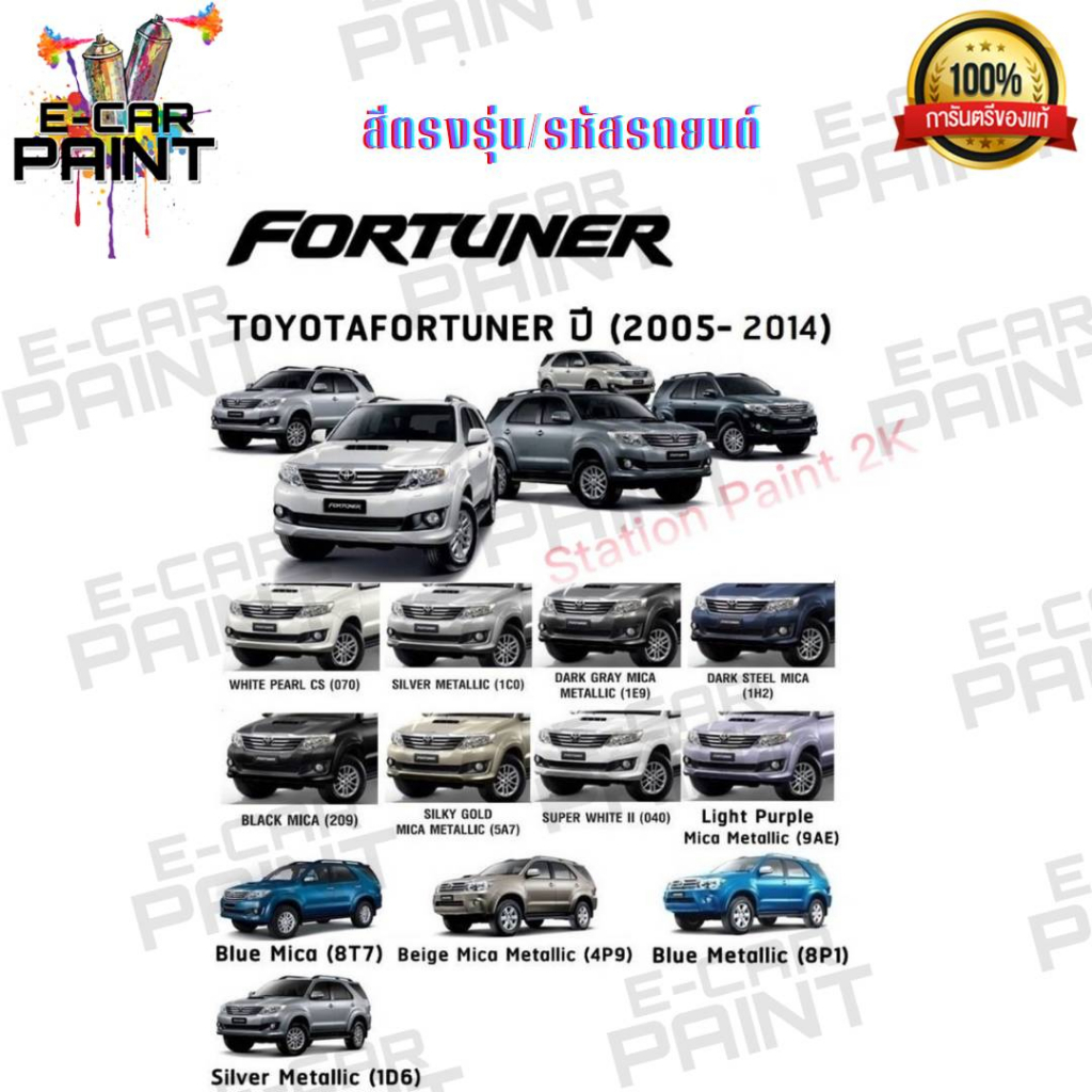 สีตรงเบอร์-toyota-forturner-สีสเปรย์-station-paint-2k-สีตรงรุ่น-ปี-2005-2014