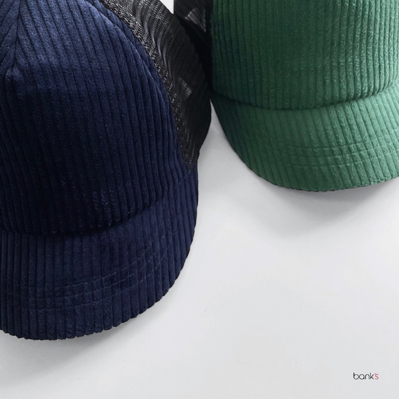 bank-s-corduroy-cap-now-available-in-store-หมวกแก๊ป-ปีกสั้น-ผ้าลูกฟูก