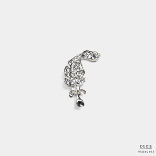 Silver Diamond Leaf Brooch - เข็มกลัดใบไม้เพชร