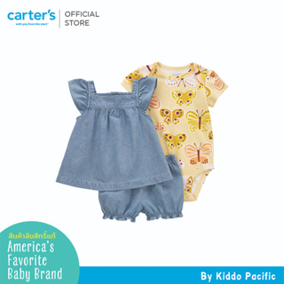 CARTERS 3PC DCS BLUE CHAMBRAY คาร์เตอร์เสื้อผ้าชุดเด็กผู้หญิง ลายแชมเบรย์ เซท 3 ชิ้น  L10