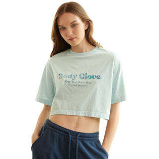 BODY GLOVE Womens SUMMER PARADISE Crop T-Shirt เสื้อยืดครอป สีฟ้า-12