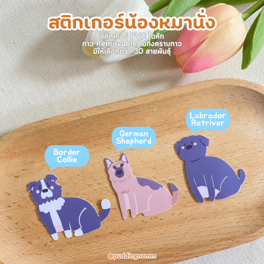 พร้อมส่ง-สติกเกอร์น้องหมา-doggo-sticker-vol-1-สติกเกอร์น้องหมาตามสายพันธุ์-สติกเกอร์ไดคัท-กันน้ำ-ตกแต่ง