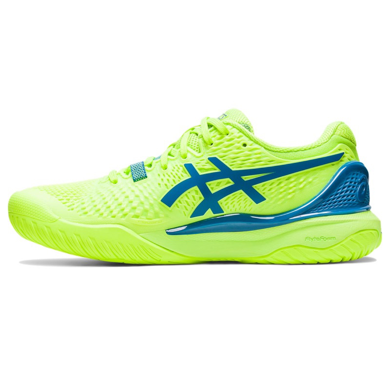 รองเท้าเทนนิสผู้หญิง-asics-gel-resolution-9-women-2023-hazard-green-reborn-blue