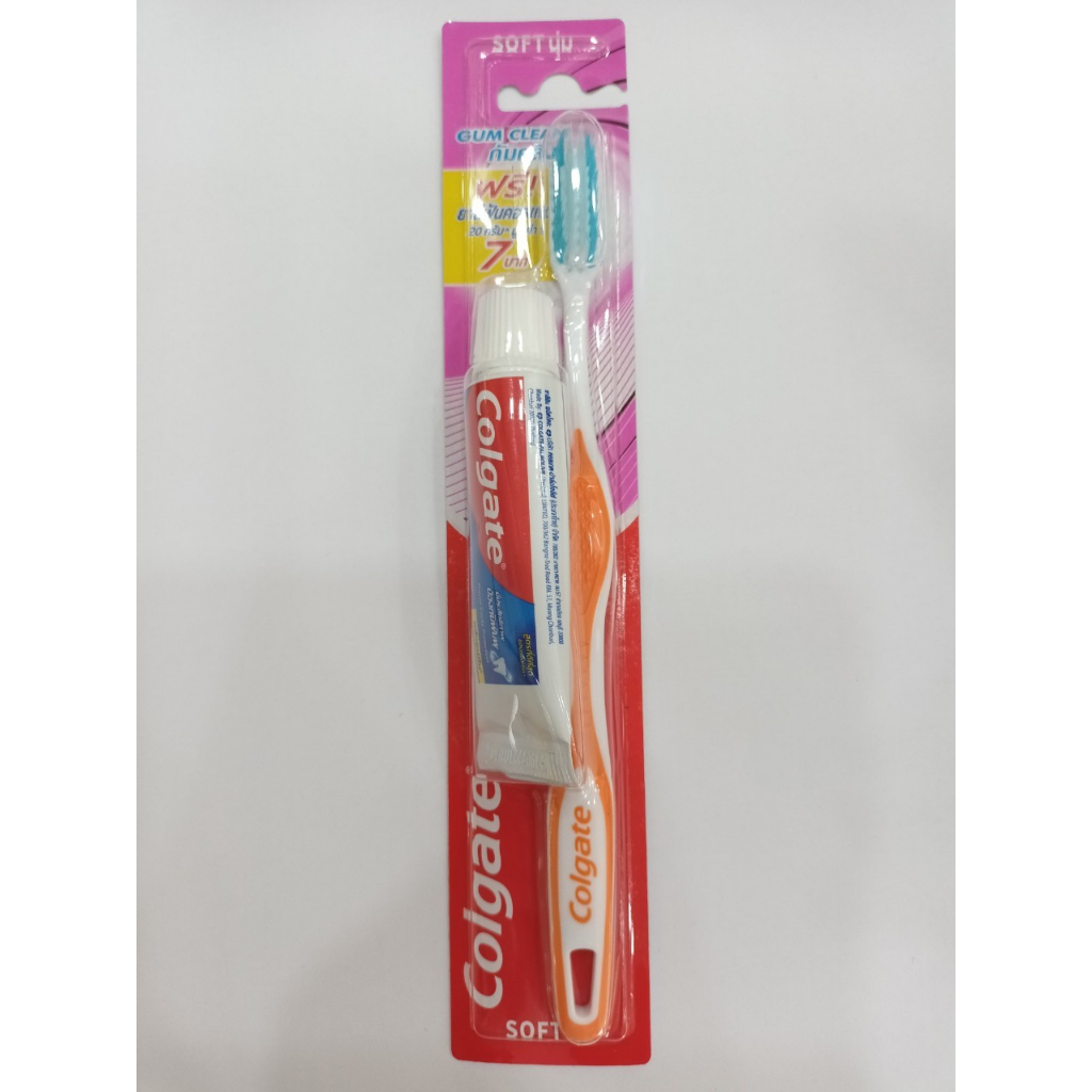 Colgate Gum Clean แปรงสีฟัน คอลเกต กัมคลีน ขนาด 1 ด้าม รุ่นแถมยาสีฟัน ...