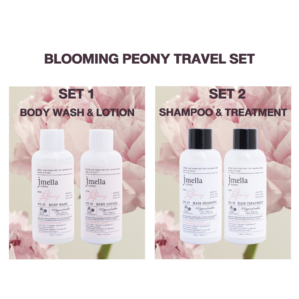 JMELLA IN FRANCE BLOOMING PEONY TRAVEL SET (เจลอาบน้ำ+บอดี้โลชั่น,แชมพู ...