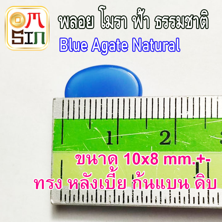 a243-พลอย-โมรา-สีฟ้า-ไข่-หลังเบี้ย-อาเกต-ก้นแบน-agate-natural-chalcedony-ธรรมชาติ-พลอยแท้100