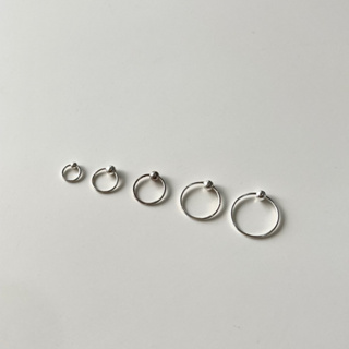 cchershop : silver925 ต่างหูห่วงเงินแท้ ต่างหูห่วง ต่างหูเม็ดบอล hoop with dot earring ต่างหูเงินแท้92.5% ห่วงเงิน