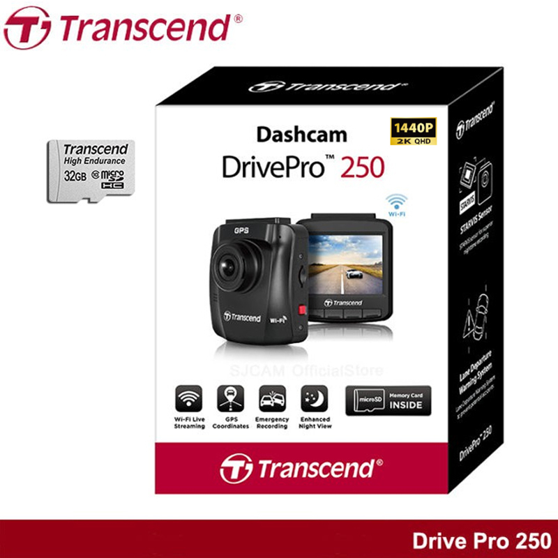 Transcend DrivePro 250 2K 60fps Wi-Fi+GPS ฟรีเมม 64GB HighEndurance ภาพ ...