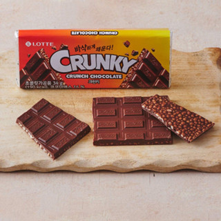 ล็อตเต้ ช็อคโกเเลตสอดใส้บิสกิต Lotte Crunky Stick Chocolate 34g