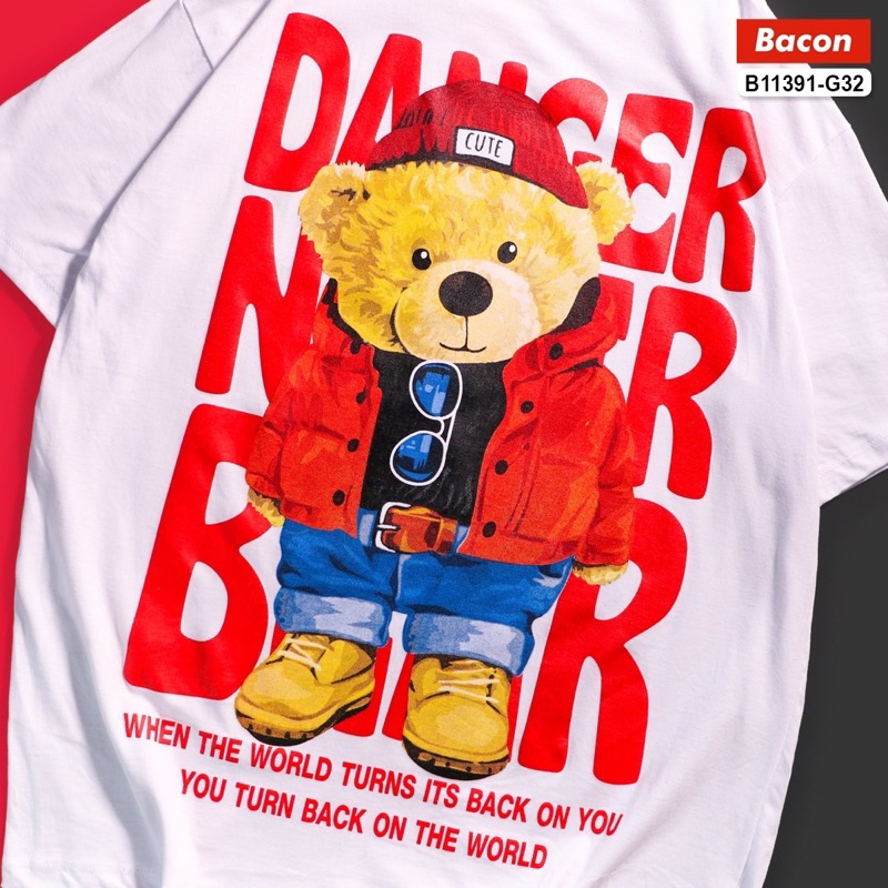 เสื้อยืดโอเวอร์ไซส์-oversize-ลายหมี-dancer-never-bear