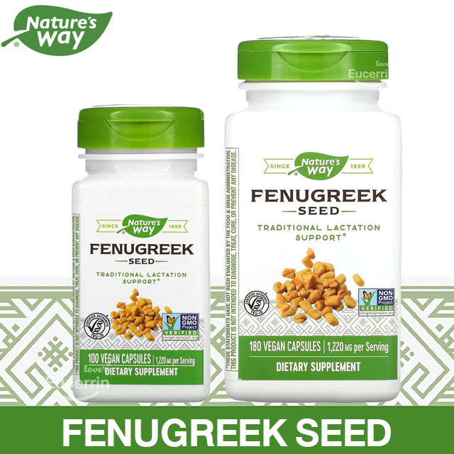 Nature's Way, Fenugreek Seed, 610 mg, 180 Vegan Capsules ลูกซัดเพิ่ม