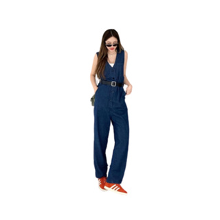 MALIMAYS - Boyish denim overalls จั๊มสูทยีนส์แถมเข็มขัด