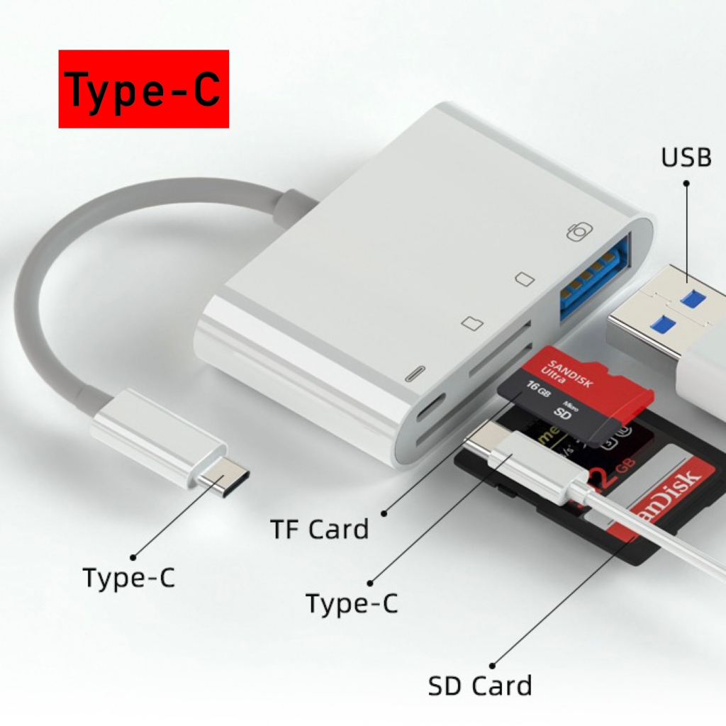 ip-usb-c-4-in-1-otg-adapter-to-usb-sd-memory-card-tf-micro-โอนถ่ายข้อมูล-smartphone-tablet-computer-type-c-usb-c