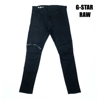 ยีนส์ G-Star Raw เอว 33 ทรงฺBiker สีดำ Superblack ผ้านุ่มยืด ขาเดฟ