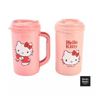 Moshi Moshi แก้วน้ำมีหูจับ พร้อมฝาปิด ขนาด 750 ml ลาย Doraemon Hello Kitty ลิขสิทธิ์แท้จาก Sanrio