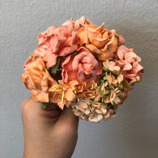 ดอกไม้กระดาษสาดอกไม้ขนาดใหญ่ถึงเล็กโทนสีส้ม 33 ชิ้น  ดอกไม้ประดิษฐ์สำหรับงานฝีมือและตกแต่ง พร้อมส่ง F101