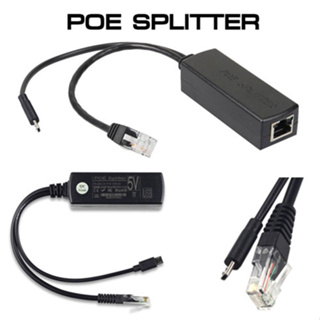 POE SPLITTER TO Micro อุปกรณ์แยกสัญญาณ Poe 5V Poe Micro Usb ไฟฟ้าผ่านสายอีเทอร์เน็ต48V ถึง5V